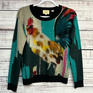 Anthropologie Women’s Mixed Media Wool Blend Lauren Walcott Rooster Sweater XS